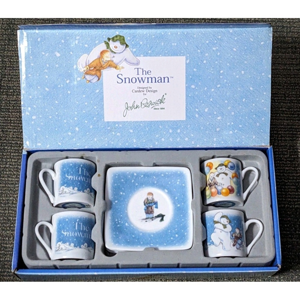 READ The Snowman Childs Tea Cups & Saucers Boxed Set John Beswick Cardew 2012